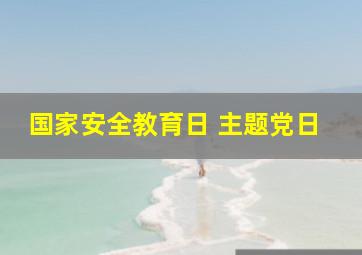 国家安全教育日 主题党日